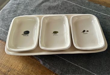 Rae Dunn by Magenta 4 Piece Olive Serving Set
