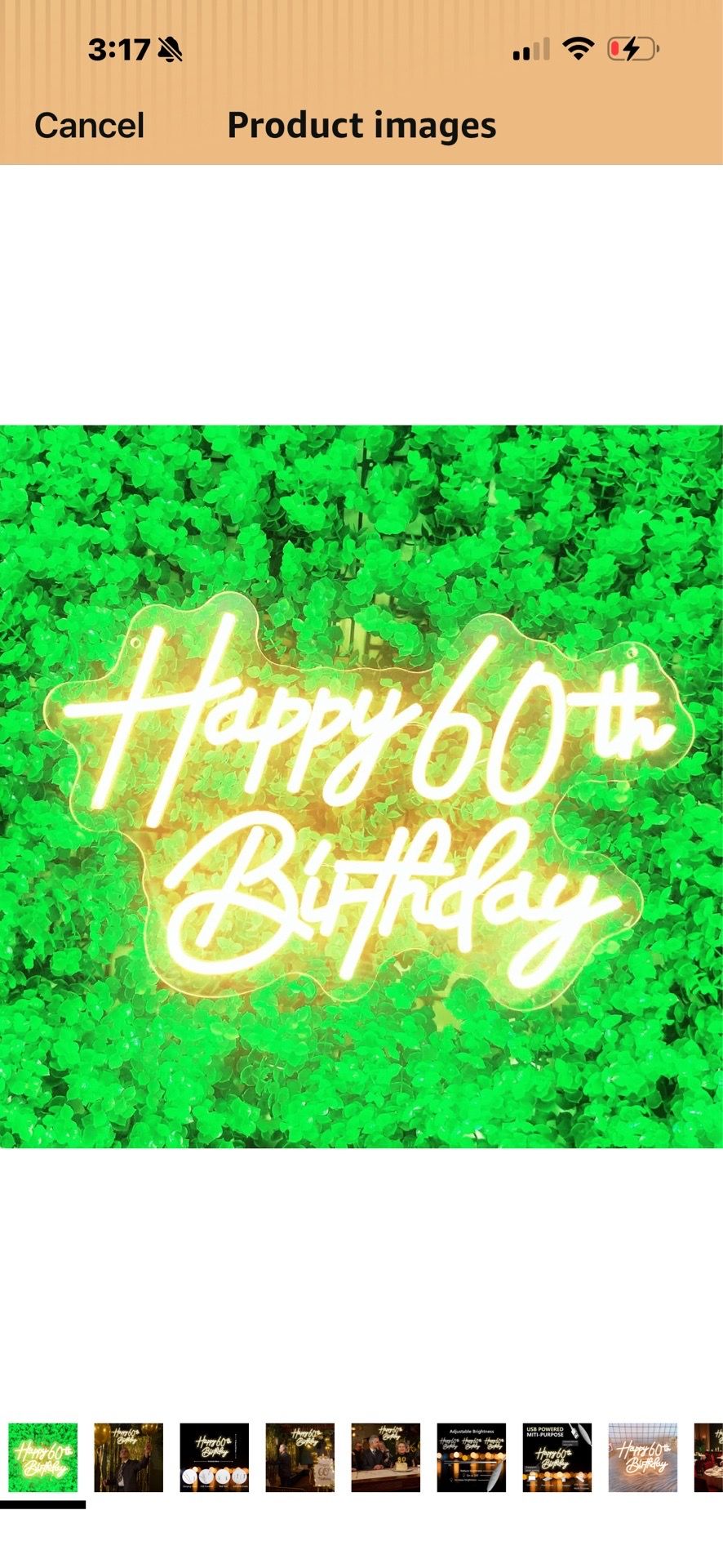 Happy 60th birthday Sign