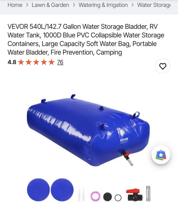 Collapsible Water Storage