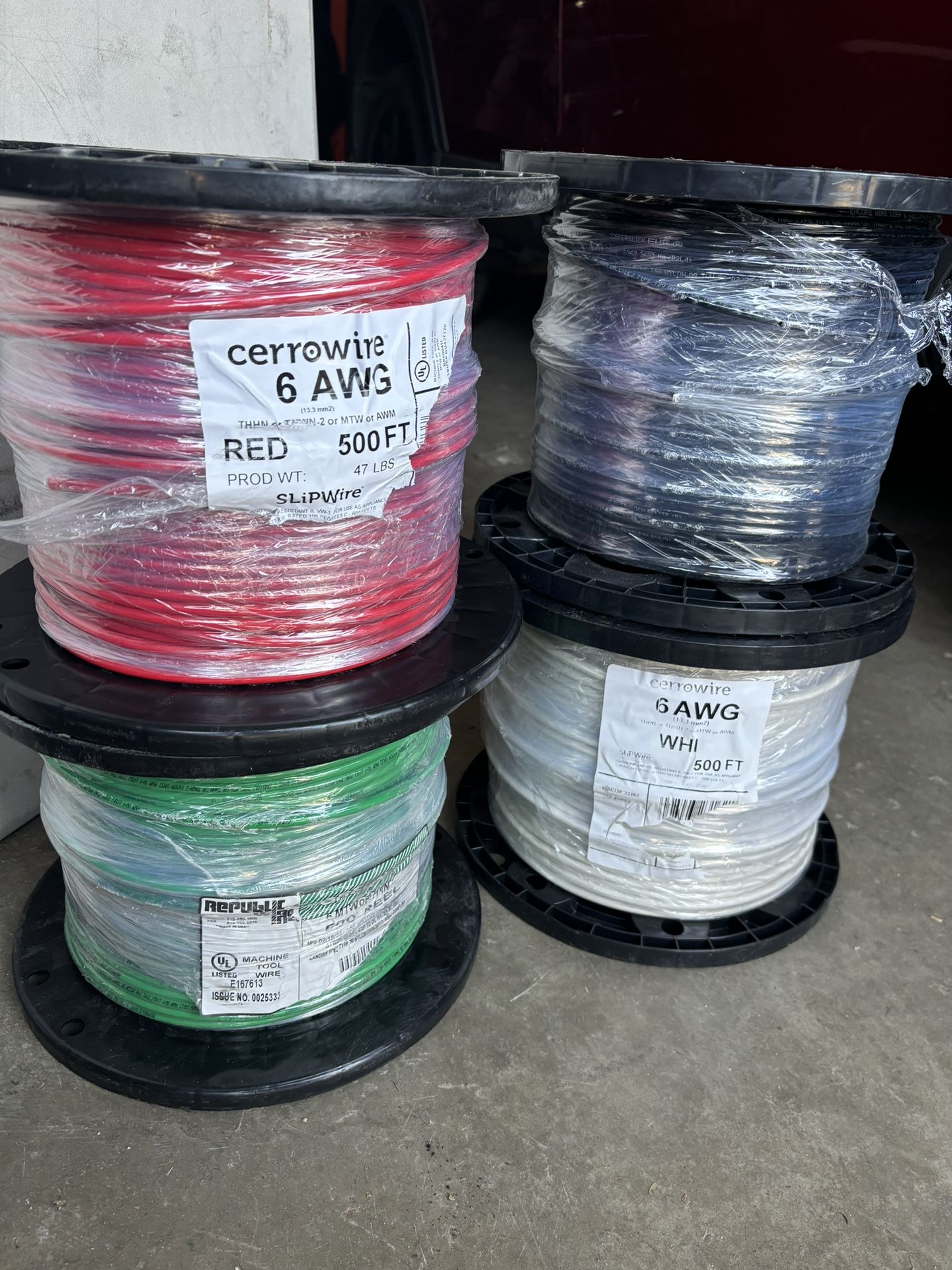 Electric Wire #6 Stranded 500 Ft $280 Each