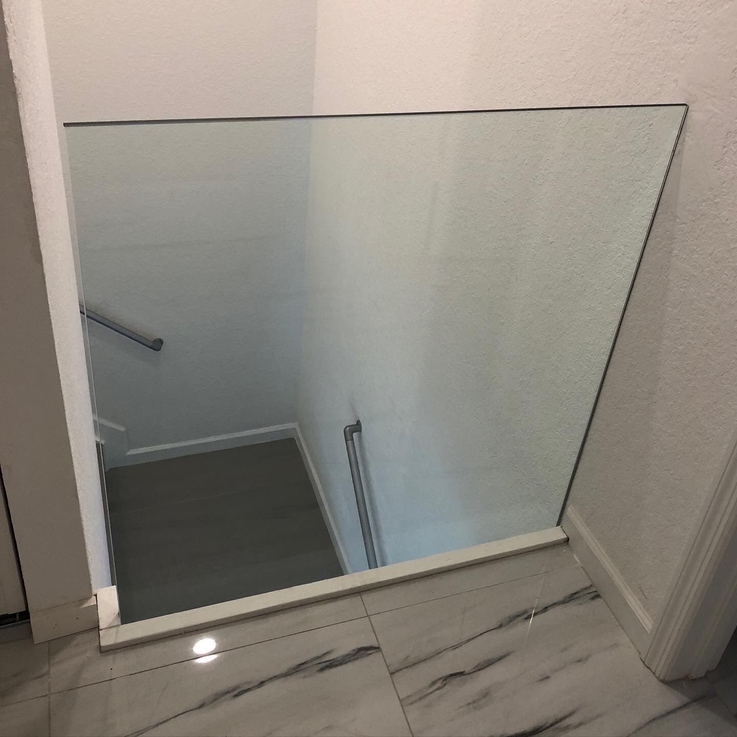 Interior glass railings
