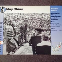 1997 Grolier May Edward Chin Physician Medical Researcher Vintage Collectible Large Card