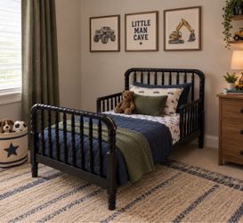 Toddler black spindle bedframe