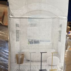 Latitude II Square Freestanding Toilet Paper Holder in Brushed Brass