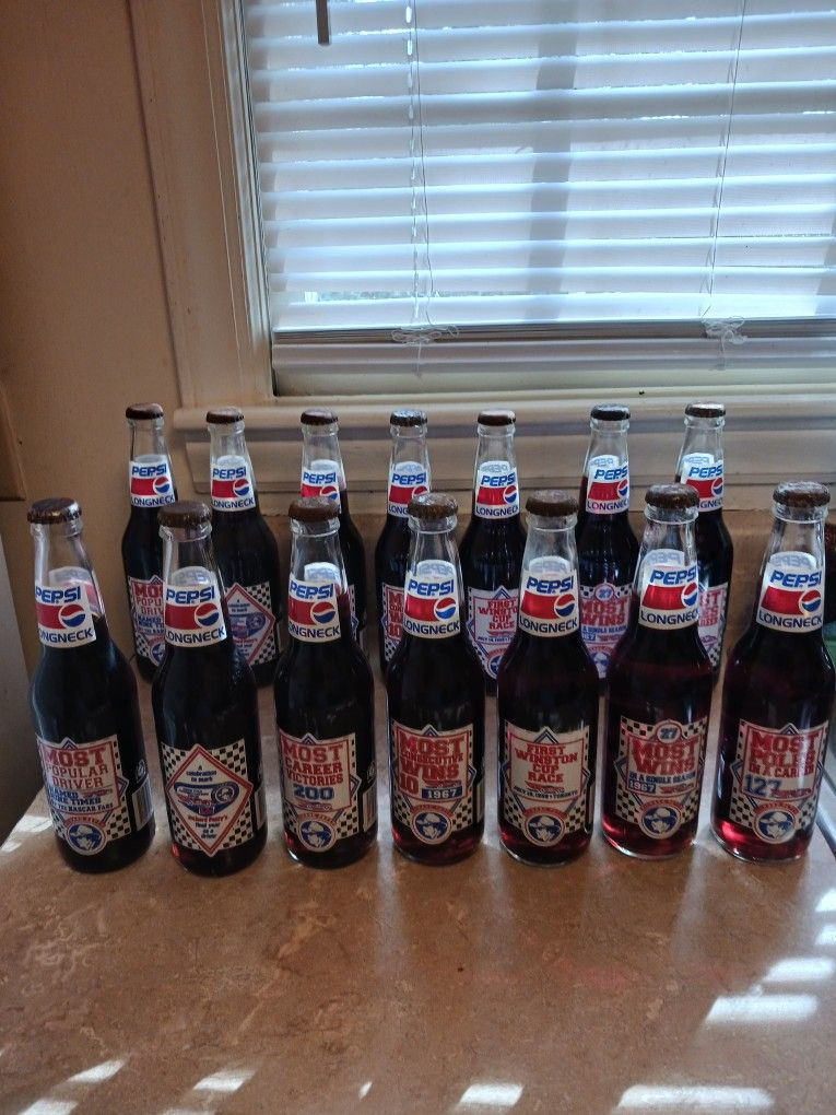 2 Sets Of Richard Petty Pespi Longneck Bottles