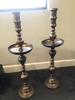 3.3 Foot Brass Vintage Candlesticks
