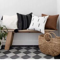 18×18inch Throw Pillow Covers - Set of 4 Decorative Farmhouse Pillow Cases  Aztec Toss Pillow Covers Couch Sofa Bed 