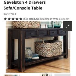 Gavelston 4 Drawers Sofa/Console Table