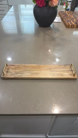 Wood serving tray
