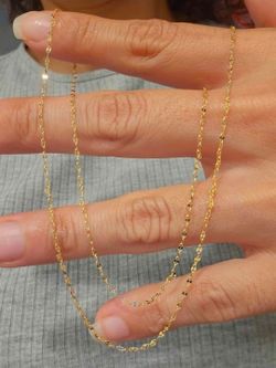 NEW 10K Gold Mirror Link Chain/Necklace 1.5mmx20"