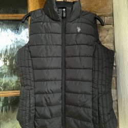 Us Polo Assn Womens Puffer Sleeveless Vest - Size Large - SHIRTTAIL HEM