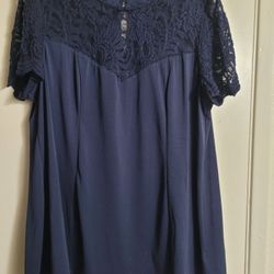 Torrid Navy Lace Top 