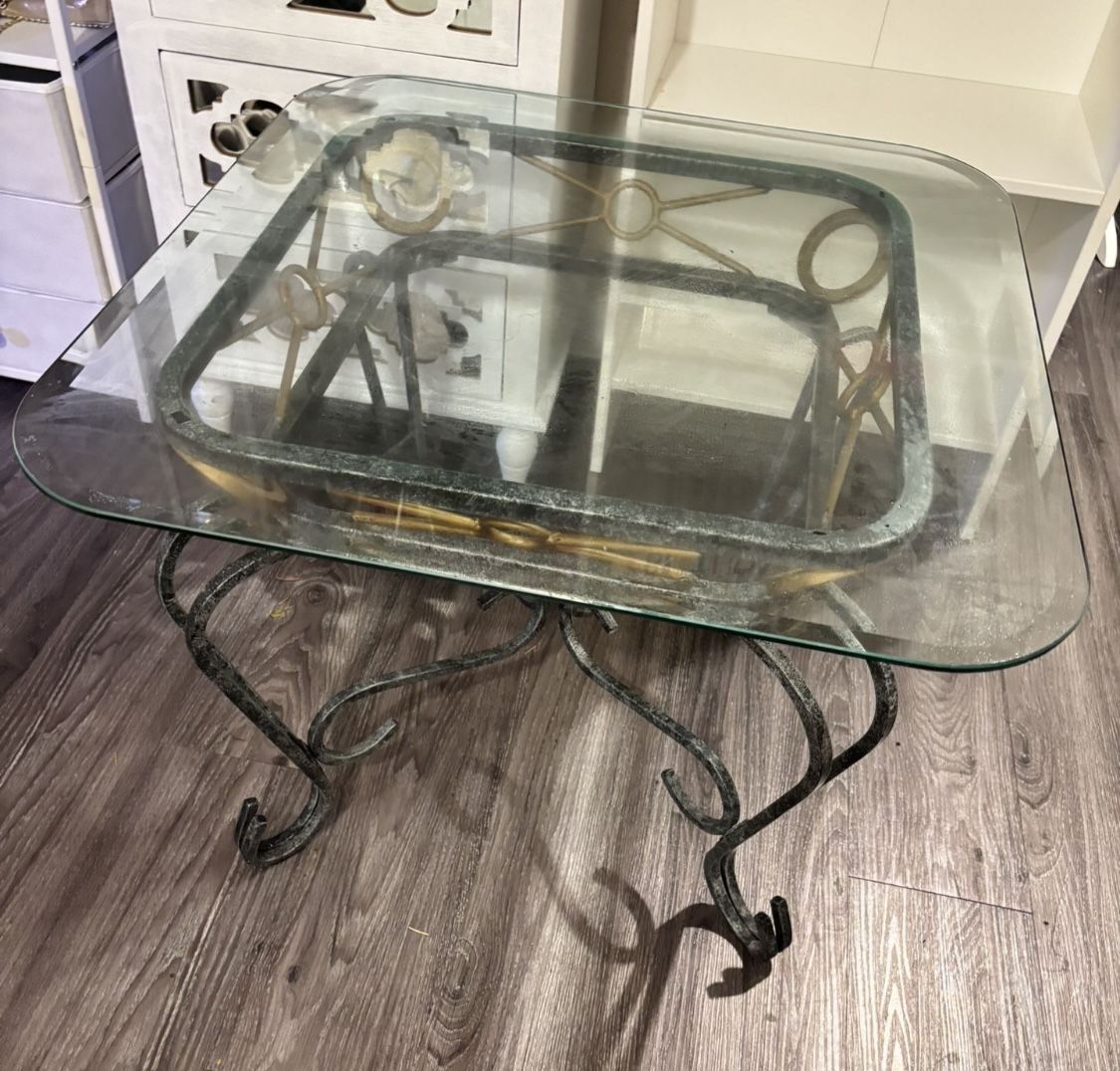 Metal And Glass Table
