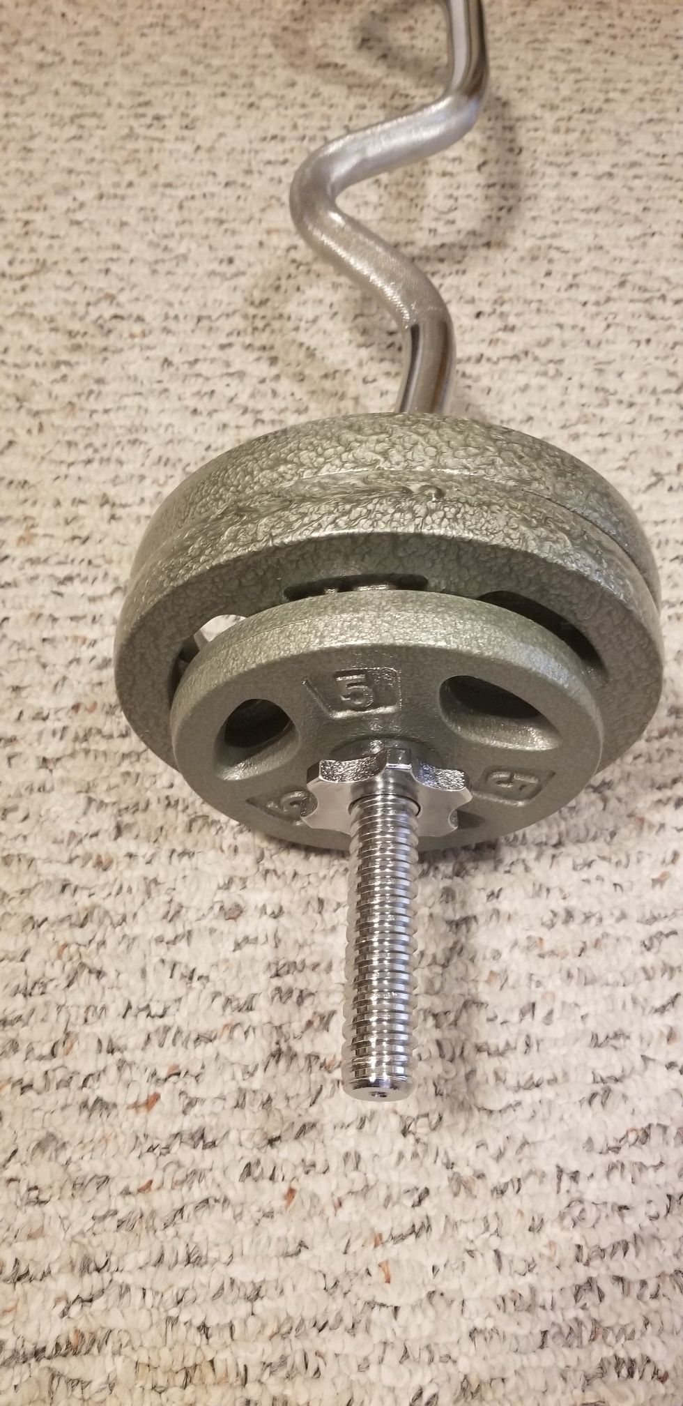 BRAND NEW CHROME BAR DEEP CURL 50 POUNDS OF WEIGHT 2 SPINLOCKS PRICE IS FIRM AGAIN PRICE FIRM IS FIRM