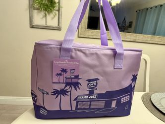 New Trader Joe’s Large Lavender Insulated Tote Bag