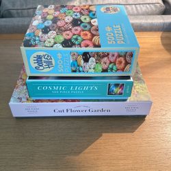 3 Complete 500 Piece Puzzles
