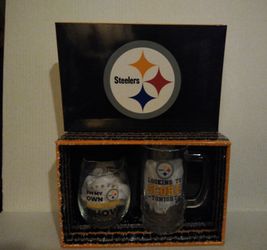 Steelers Wine And Beer Glass Set