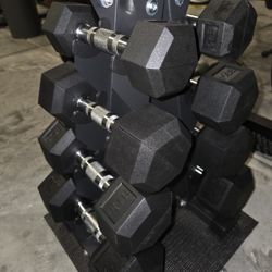 BRAND NEW Signature Fitness Dumbbell Set & Rack (5-20 lbs) - Home Gym Essential!