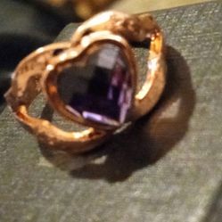 Heart shaped amethyst gemstone 