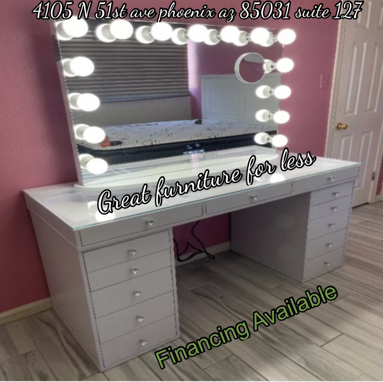 Impressions Vanity With Bluetooth Mirror Brand New