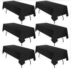 Pack Black Rectangular Polyester Tablecloths, 60 x 126