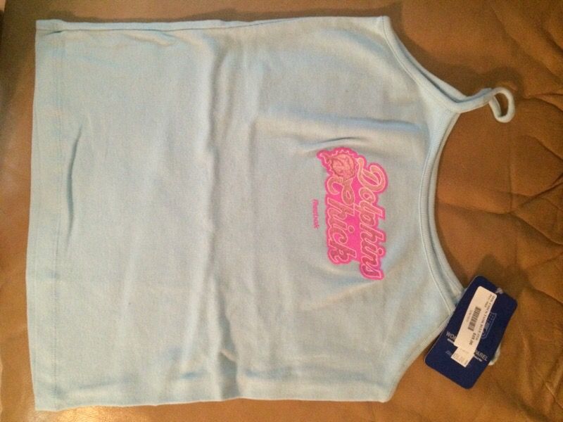 New w/tags reebok Miami women's Dolphins blue tank top