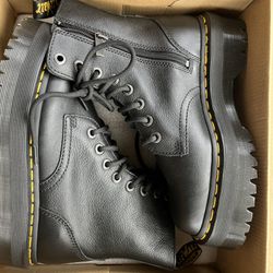 Dr. Martens Jadon III Pisa Leather Platform Black Boots