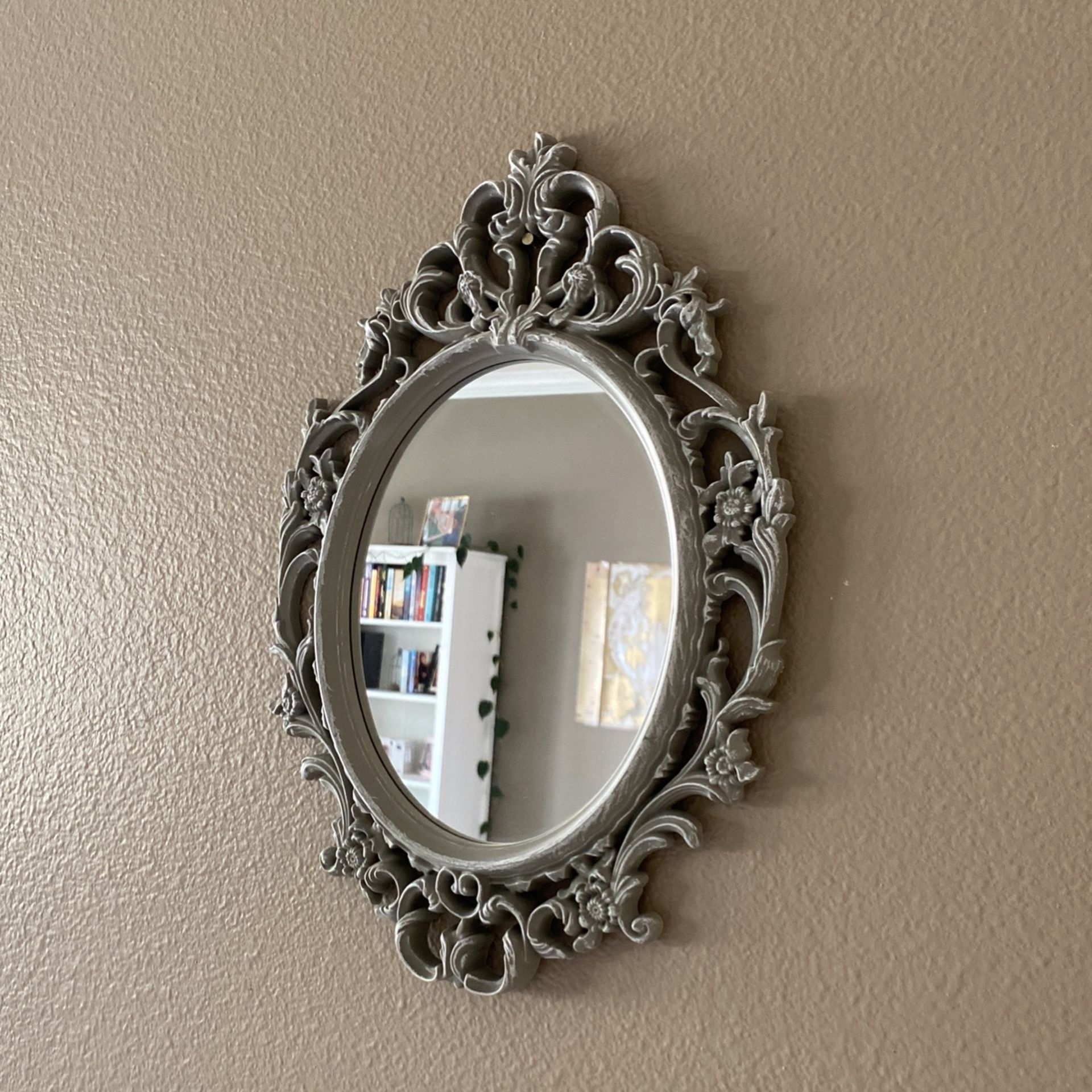 Distressed Grey Framed Mirror