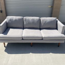 *Free Delivery* Modern Gray West Elm Couch Sofa 3 Seater