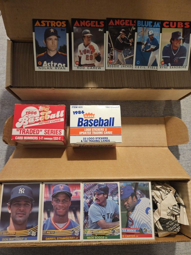 Baseball Card Sets 1984 Donruss, 86 Topps, 86 Topps And Fleer Traded