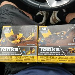 New TONKA Backhoe Loader + Steam Roller +  CONSTRUCTION SET, 50 PIECES