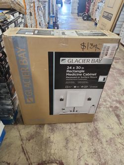 Glacier Bay
24 in. W x 30 in. H Rectangular Brushed Nickel Medicine Cabinet with Mirror