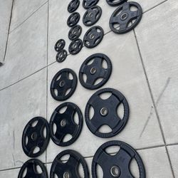455 Lbs Rubber Wrapped Weight Plates