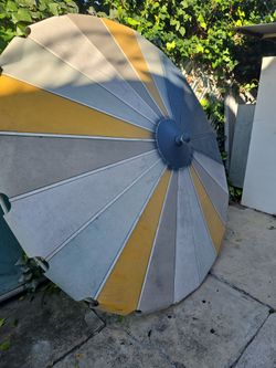 Vintage Aluminum  Patio Umbrella 