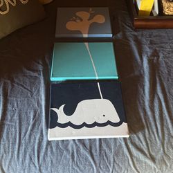 Canvas Whale Nursery Art