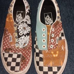 Floral & checkered Vans Size 5