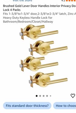 Brushed Gold Lever Door Handles 4-Pack