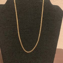 Gold Plated 925 Sterling Silver Curb 3.2mm Chain 22 In. Long