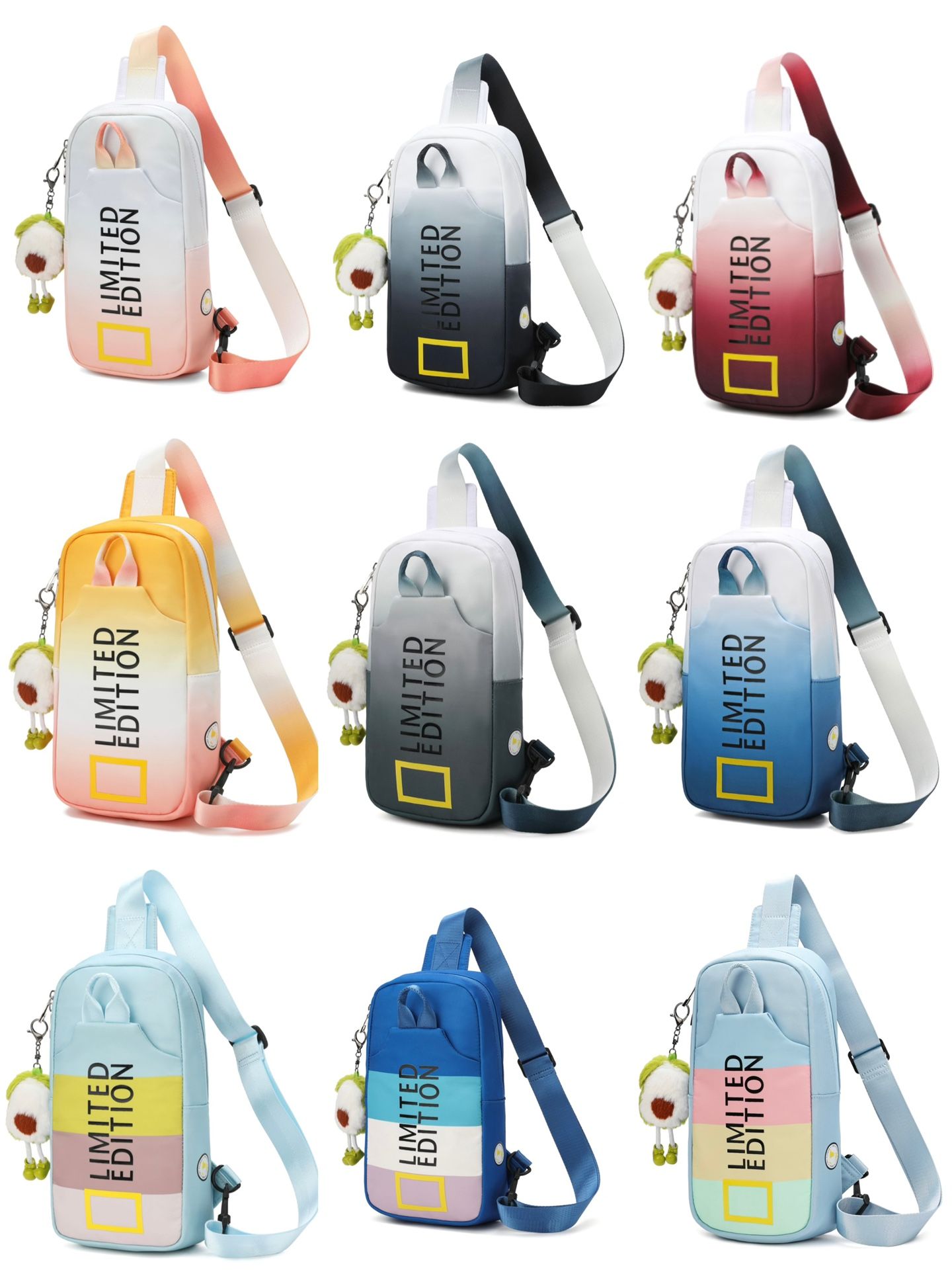 UHIW Gray Canvas crossbody bag