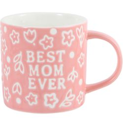 Gifts for Mom - Mothers Day Birthday Gifts for Mom - Best Mom Mug Gifts for Mom - Best Mom Ever Floral Embossed Pattern Ceramic Coffee Mug