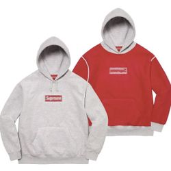Supreme Inside Out Box Logo Hooded Sweatshirt - Heather Grey - Size L