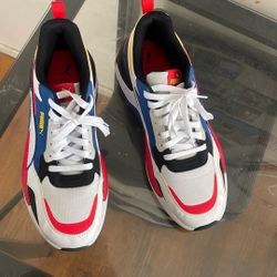 Puma X-Ray 3 Trainers EU 42, White Yellow Sizzle Black For All Time Red, EU 42