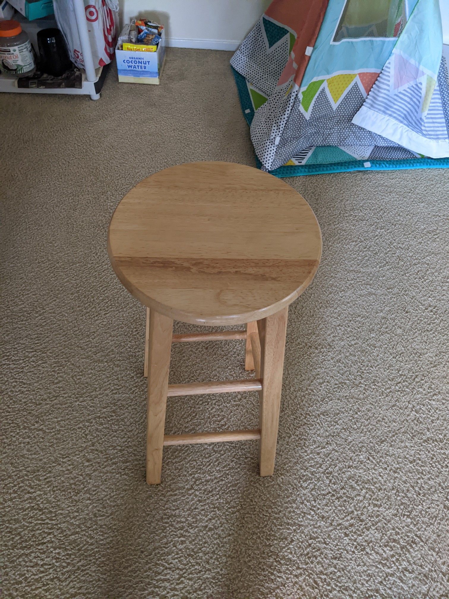 29" Natural Wood Bar Stool.