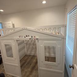 White Loft Bed, No Mattress 