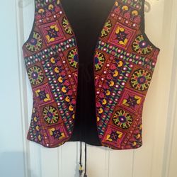 Handcrafted Embroidered Bohemian Vest – Vibrant Festival Wear