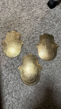 Brass hamsa wall decor for evil eye protection