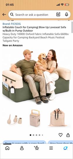 Inflatable couch for camping