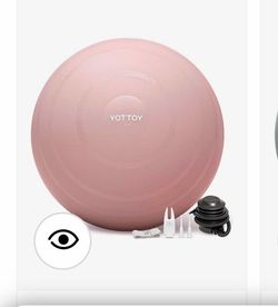 Yottoy Pink Exercise Ball with Pump