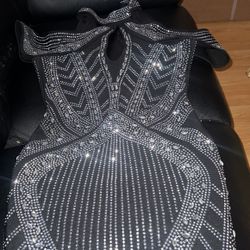 Silver and Black Dress
