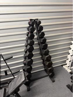 New pair of 5-50lb with rack. New in box 📦 Limited time sale 🔥